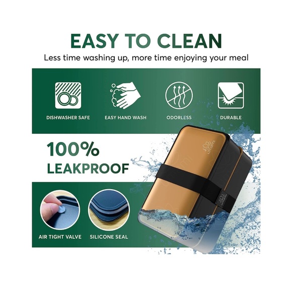 Bento Box Adult Lunch Box with Utensils, 40 oz Large, All-in-One Meal - Picture 3 of 8